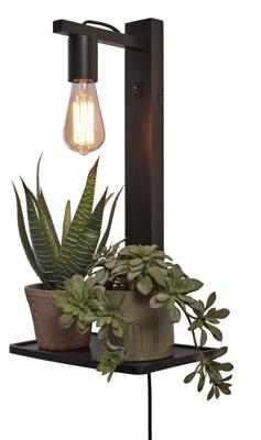 Wandlamp Flores - Bamboe Zwart - 30x18x52cm Wandlamp Flores - Bamboe Zwart - 30x18x52cm
