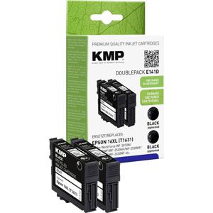 KMP Inktcartridge vervangt Epson 16XL, T1631 Compatibel 2-pack Zwart E141D 1621,0021