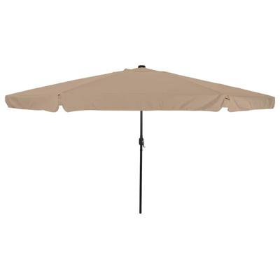 Parasol met LED-verlichting Ø395x245 cm taupe