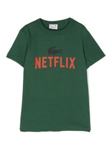 Lacoste Kids t-shirt en coton à logo imprimé - Vert