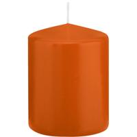 Trend Candles cilinder kaarsen - stompkaarsen - oranje - 6 x 8 cm - 29 branduren