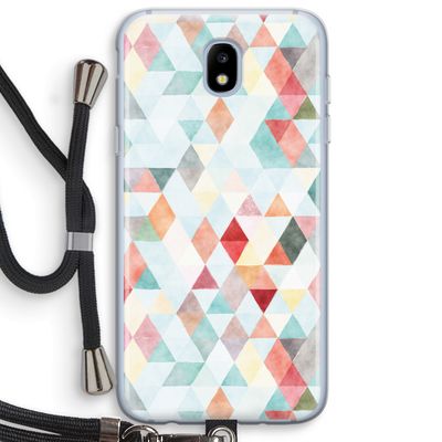 Gekleurde driehoekjes pastel: Samsung Galaxy J5 (2017) Transparant Hoesje met koord