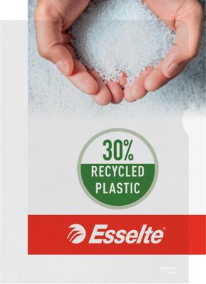 Esselte Premium L-map, copy safe, gekorreld, A4, 160 micron, pak van 100 stuks, transparant