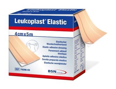 Leukoplast elastische wondpleister 4 cm x 5 meter Leukoplast elastische wondpleister 4 cm x 5 meter