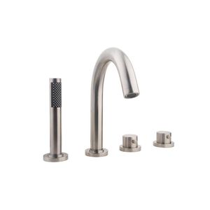 Aqua Splash Badrandkraan 4-Gats Thermostatisch RVS Afbouwset - Badrandkraan 4-gats