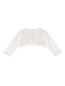 Le Bebé Enfant cardigan en maille pointelle - Blanc