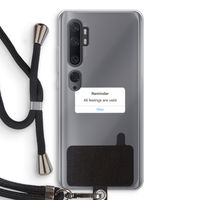 Reminder: Xiaomi Mi Note 10 Pro Transparant Hoesje met koord