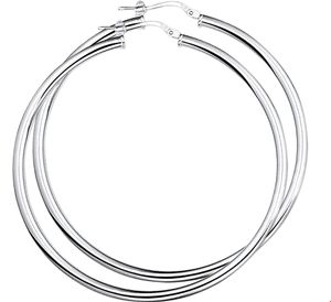 TFT Creolen Ronde Buis Zilver Gerhodineerd Glanzend 3 mm x 54 mm
