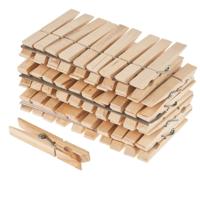 Wasknijpers - 144x - berkenhout - metaal - 6 cm - wasspelden