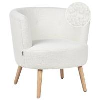 Beliani - ODENZEN - Fauteuil - Wit - Bouclé