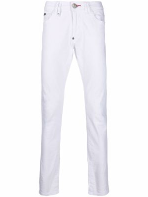 Philipp Plein jean slim à logo - Blanc