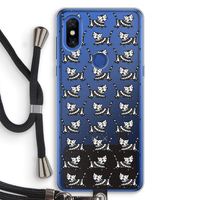Zwarte poes: Xiaomi Mi Mix 3 Transparant Hoesje met koord