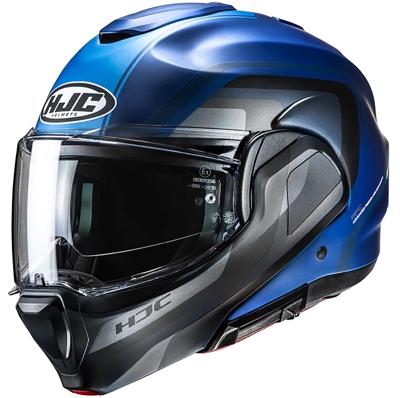 HJC F100 Reff, Systeemhelm, Blauw Zwart