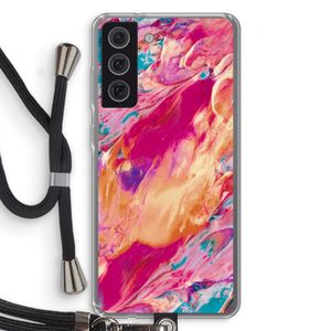 Pastel Echoes: Samsung Galaxy S21 FE Transparant Hoesje met koord