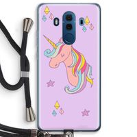 Roze eenhoorn: Huawei Mate 10 Pro Transparant Hoesje met koord