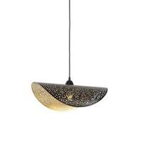 QAZQA Oosterse hanglamp zwart met goud 50 cm - Japke