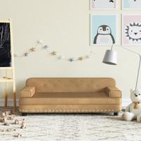 Kinderbank 90x53x30 cm fluweel bruin