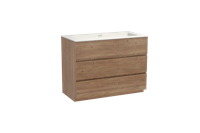 Storke Edge staand badmeubel 105 x 52 cm ruw eiken met Mata enkele wastafel in solid surface