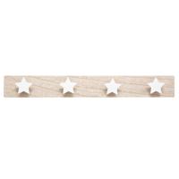 Kapstok kinderkamer - sterren - 4 haken - MDF - 55 x 7 cm