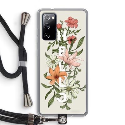 Hello bloemen: Samsung Galaxy S20 FE / S20 FE 5G Transparant Hoesje met koord