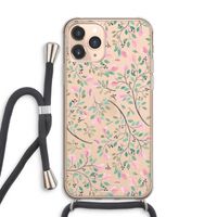 Sierlijke bloemen: iPhone 11 Pro Max Transparant Hoesje met koord