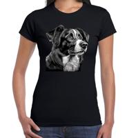 Cadeau/verkleed T-shirt dames - zwart - Border Collie hond - hondenliefhebber