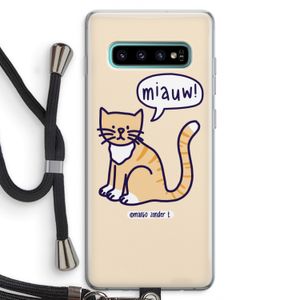 Miauw: Samsung Galaxy S10 Plus Transparant Hoesje met koord