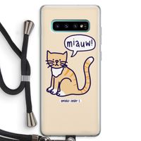 Miauw: Samsung Galaxy S10 Plus Transparant Hoesje met koord