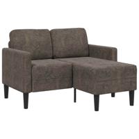 2-zitsbank met chaise longue, L-vormig, donkergrijs, 125 cm, kunstleer