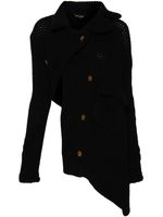 Comme Des Garçons Pre-Owned veste asymétrique en maille (2002) - Noir