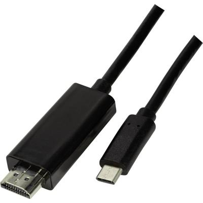 LogiLink UA0330 USB-C-displaykabel USB-C / HDMI Adapterkabel USB-C stekker, HDMI-A-stekker 3.00 m Zwart