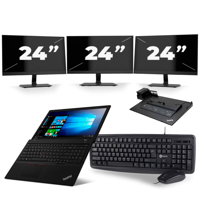 Lenovo Thinkpad L590 - Intel Core i5-8e Generatie - 15 inch - 16GB RAM - 256GB SSD - Windows 11 + 3x 24 inch Monitor