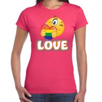 Gay Pride shirt - love - regenboog - dames - roze