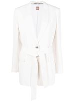 BOSS blazer boutonné à taille ceinturée - Blanc