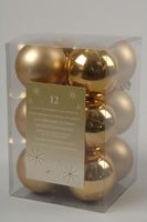 12 kerstballen licht goud 60 mm - Ksd