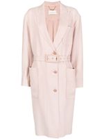 ZIMMERMANN manteau boutonné à taille ceinturée - Rose