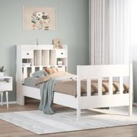 Bedframe zonder matras massief grenenhout wit 90x190 cm