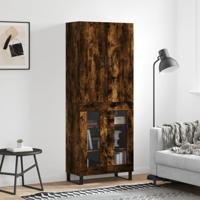 Hoge kast 69,5x34x180 cm bewerkt hout gerookt eikenkleurig