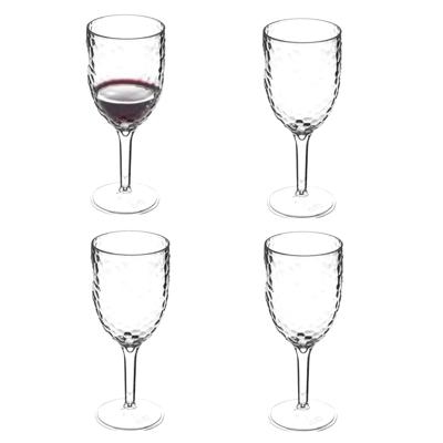 Wijnglazen van onbreekbaar kunststof - 4x - 345 ml - transparant - Outdoor gebruik