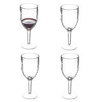 Wijnglazen van onbreekbaar kunststof - 4x - 345 ml - transparant - Outdoor gebruik
