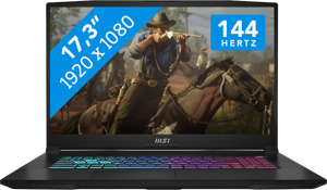 MSI Katana 17 B13VGK-1058NL Laptop 43,9 cm (17.3") Full HD Intel® Core™ i7 i7-13620H 16 GB DDR5-SDRAM 1 TB SSD NVIDIA GeForce RTX 4070 Wi-Fi 6 (802.11ax) Windows 11 Home Zwart