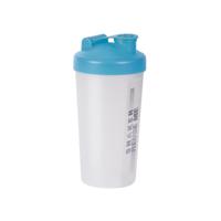 Shakebeker/shaker/bidon - 700 ml - transparant/blauw - kunststof