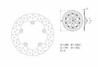 BREMBO Serie Oro remschijf, remschijven voor de moto, vast 68B40785