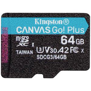 Kingston Technology 64GB microSDXC Canvas Go Plus 170R A2 U3 V30 enkel pakket zonder ADP