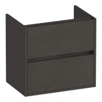 Brauer Adore - Onderkast Ondiep - 60 cm - met 2 Softclose Lades Greeploos en 1 Sifon Uitsparing - Timber Anthracite
