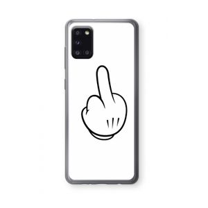 Middle finger white: Samsung Galaxy A31 Transparant Hoesje
