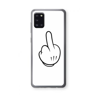 Middle finger white: Samsung Galaxy A31 Transparant Hoesje