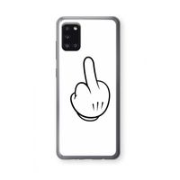 Middle finger white: Samsung Galaxy A31 Transparant Hoesje