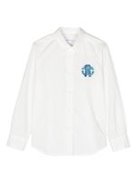 Roberto Cavalli Junior chemise en coton à logo brodé - Blanc