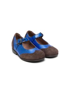 Pèpè ballerines en cuir à design métallisé - Bleu